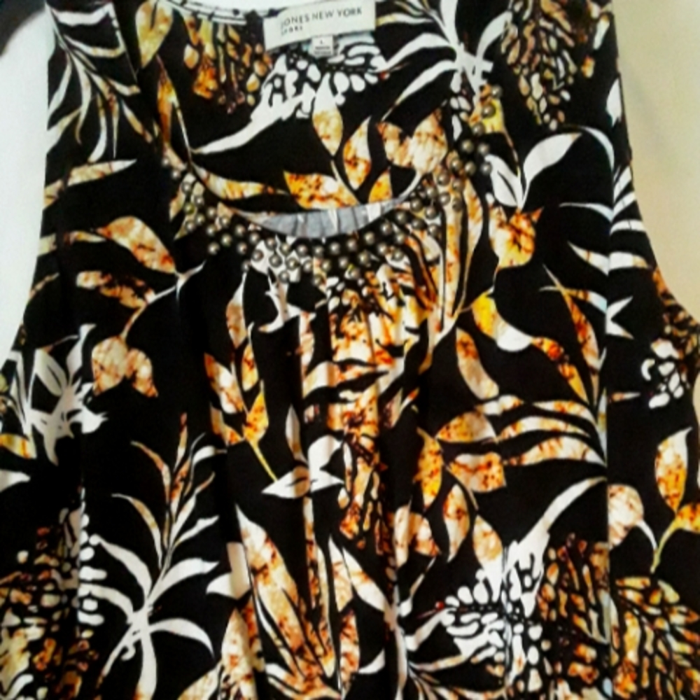 Jones New York batik print top size L
